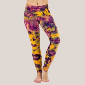 Desert Flower Tie Dye Yoga Leggings | Made in the USA Cotton Pants Hand-Dyed